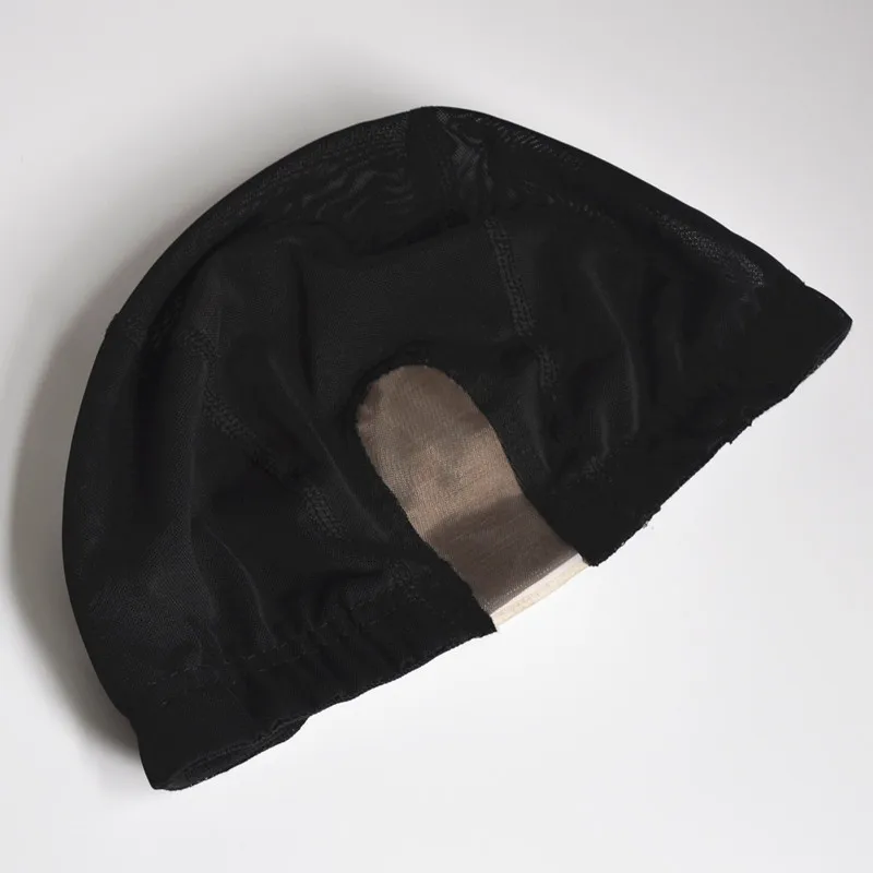 Harga 1 Buah Hitam U Bagian Wig Topi dengan Lace Swiss Bersih untuk Membuat Wig dengan Tali Disesuaikan Atas Peregangan Gluless tenun Cap