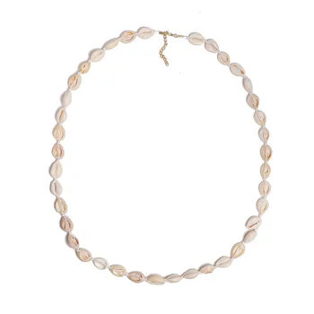

Natural Shells Necklaces for Women White Rope Chain Long Necklace Female 2019 Fashion Summer Beach Jewelry Clavicle Chains New