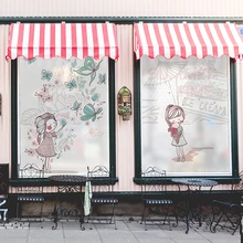 Пользовательские фея девушка стеклянная пленка матовая стеклянная наклейки на окно в ванную прозрачное Непрозрачное окно наклейки