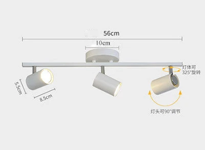 Новая мода художественная трубчатая потолочная лампа регулируемый угол GU10 прожекторы фоновое освещение светильник точечное освещение лампа - Цвет корпуса: White 3 lamp