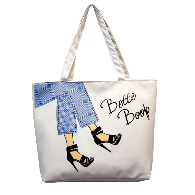 Fashion Women Shoulder Bag Handbag Canvas Beach Shopping Tote Zipper Large Bags