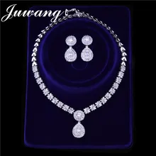 JUWANG бренд роскошный свадебный комплект ювелирных изделий для женщин Дубай Серебро Золото Цвет индийские свадебные комплекты ювелирных изделий невесты ювелирный подарок