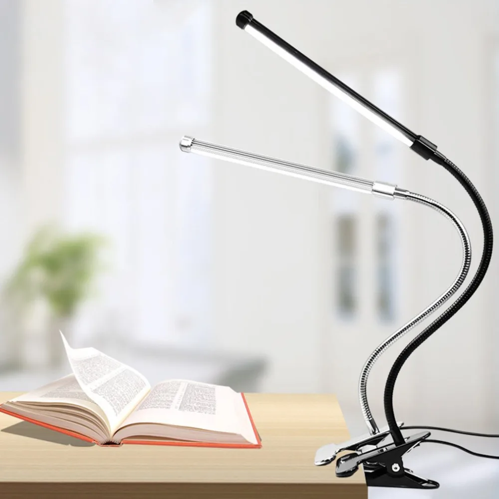 USB LED Clip Desk Lamp Aluminum Alloy Clip Light warm light color