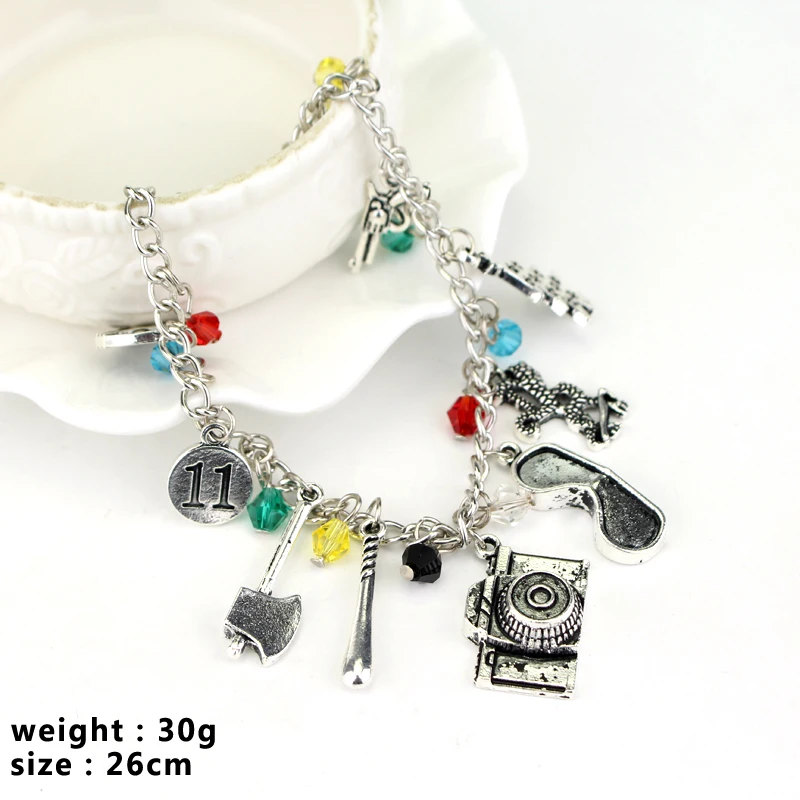 stranger things fandom charm bracelet eleven dustin demogorgon x mas