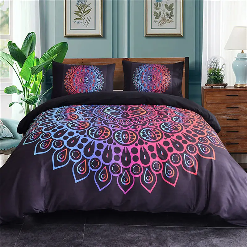 

ZEIMON Mandala Printed Bedding Set Queen Soft Bedclothes Bohemian Pattern Duvet Cover Set with Pillowcases 2/3pcs Bed Set