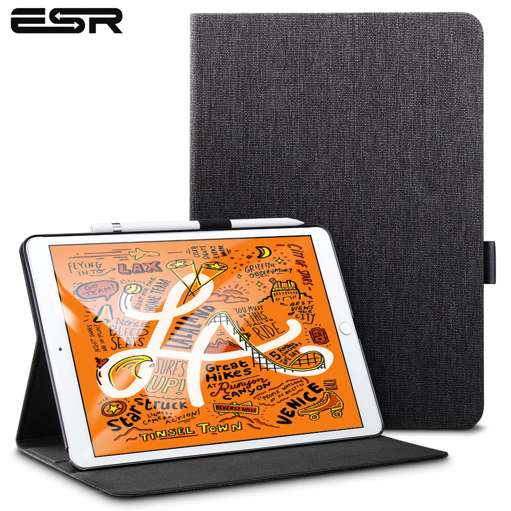 Preise ESR Fall für iPad mini 5 2019 Oxford Tuch PU Leder Smart Buch Abdeckung Auto Sleep Wake Ständer Folio fall für iPad mini 5 7,9\