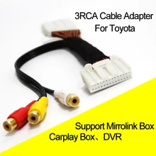 Автомобиль 3RCA Кабель-адаптер для венчика Reiz Camry Корона RAV4 Прадо DVD навигационная головного устройства 28Pin синий AV Порты и разъёмы
