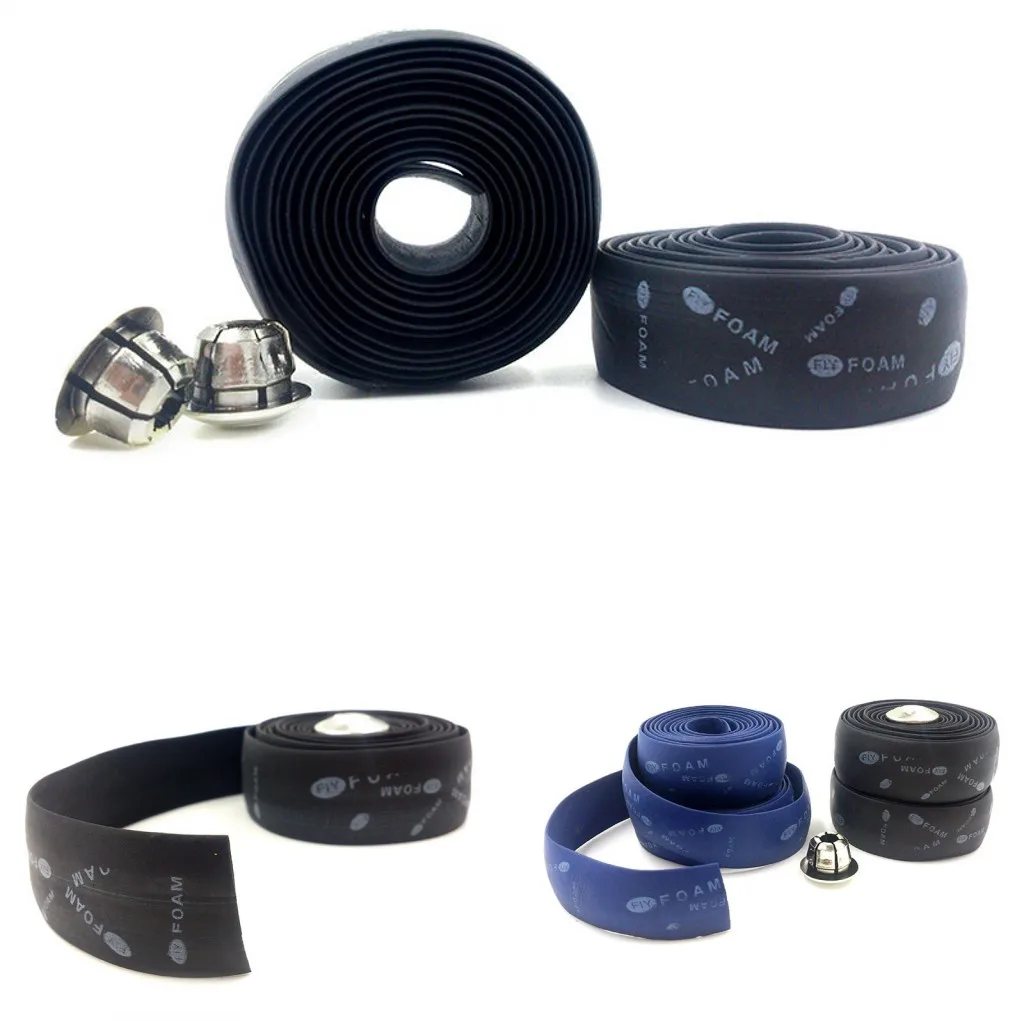 buy 2019 New 1set Wrap +Black Blue Bar Plug Handle Belt Bike Bicycle Cycling Cork Handlebar Tape Wholesale