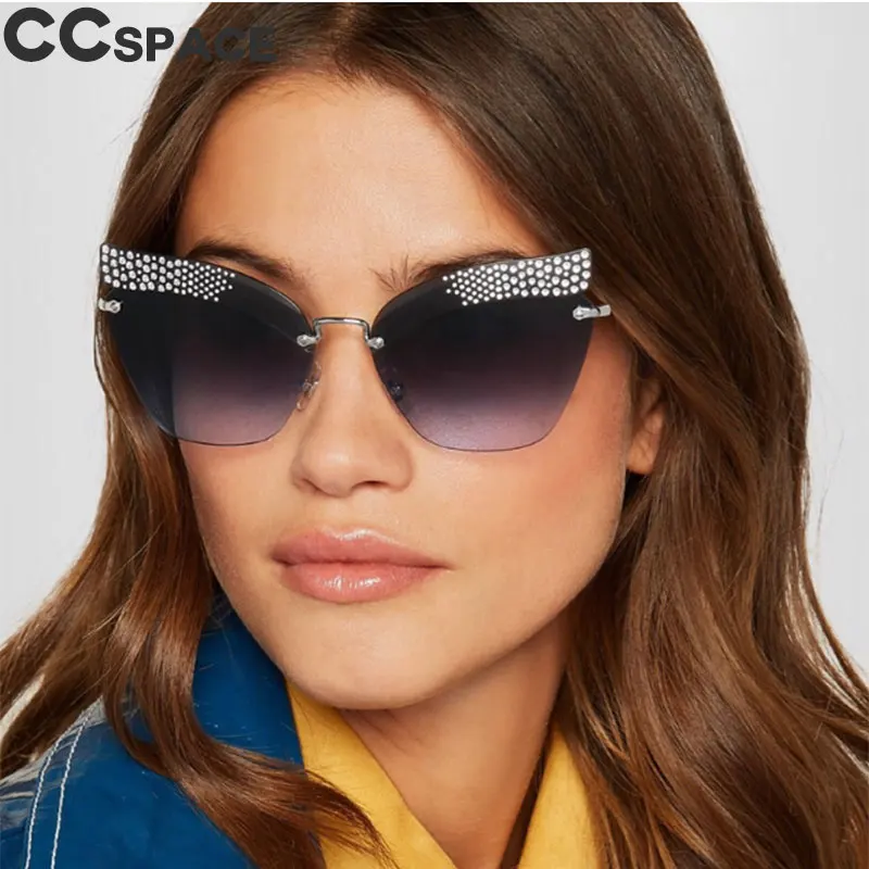 Rhinestone Eyebrows Luxury Sunglasses Men Women 2018 Fashion Shades