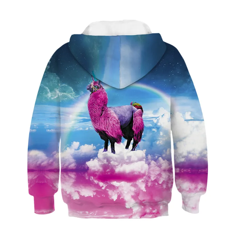 -New-Rainbow-Color-Kids-Hoodies-Boys-Girls-3d-Sweatshirt-Alpaca-Printed-Funny-Cartoon-Clothes-Children