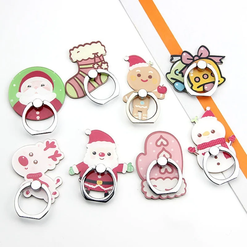 

Finger Ring Mobile Phone Smartphone Buckle Phone Holder Christmas Santa Claus Gift Paste Lazy Universal Cartoon