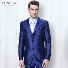 Мужские костюмы мужской Жених Лучший мужской костюм Досуг Мода синий костюм, пальто, куртки и брюки
