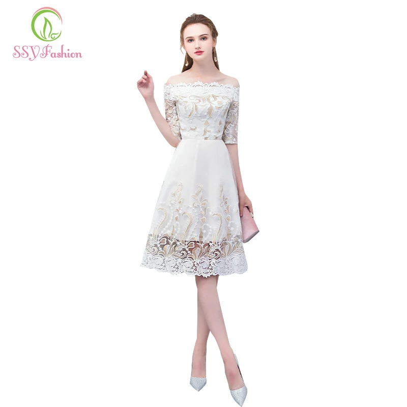 simple white cocktail dress