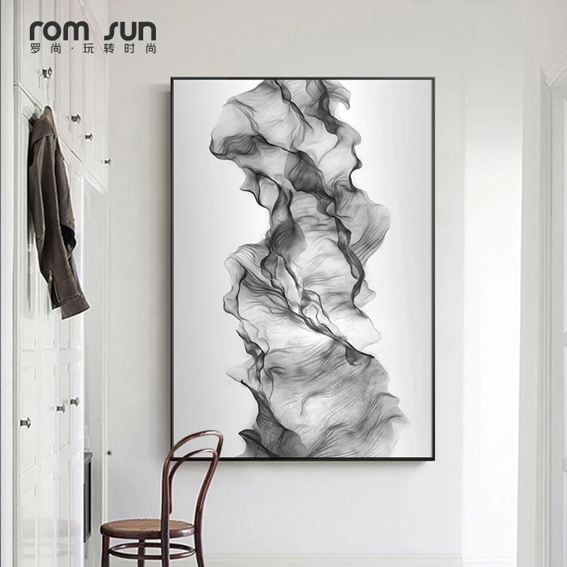 

Abstract oil painting Poster chinese ink Canvas Wall Art Pictures black and white Posters And Prints For Living Room HD Modern