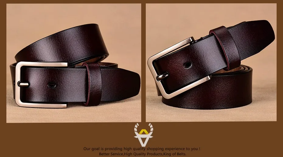 Fashion genuine leather belts for women Luxury designer pin buckle belt female Quality second layer cow skin strap Width 3.3 cm waist belt for women