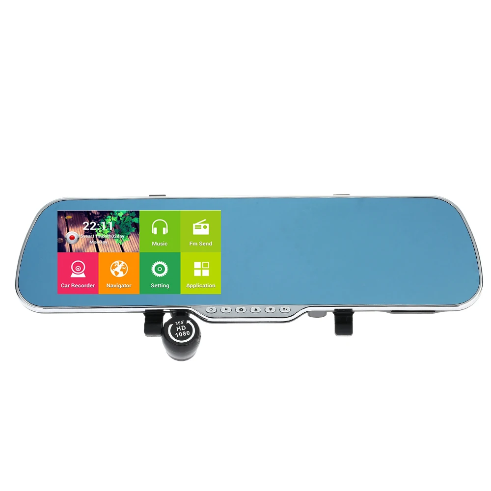 

5" Android Smart System GPS Car Rearview Mirror DVR Dual Lens Front Rear 1080P 720P Camera Recorder G-sensor Motion Night Vision