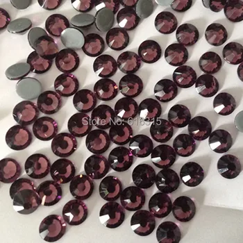 

hot! hot selling of SS 10 Hot fix rhinestone Amethyst for fashion style jeans ;14 cutting stones 1440 pcs per pack