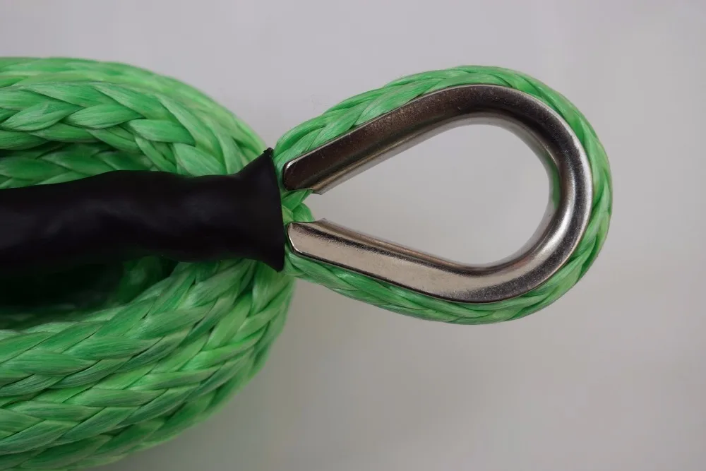 الأخضر 8 ملليمتر * 30 متر 4x4 suv الطرق الوعرة الاصطناعية ونش كابل ، قارب ونش حبل ، off road حبل ، ونش الخط