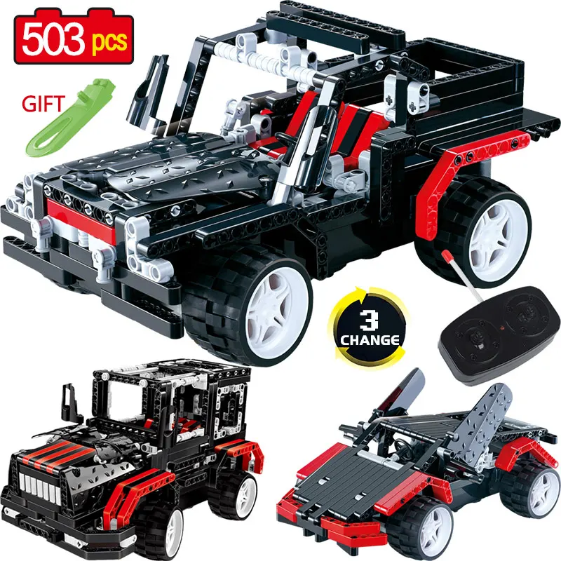 

New Technology Series DIY 3 Change RC Racer Car Vehicle Children Educational Assemble Building Bricks Toys of Children
