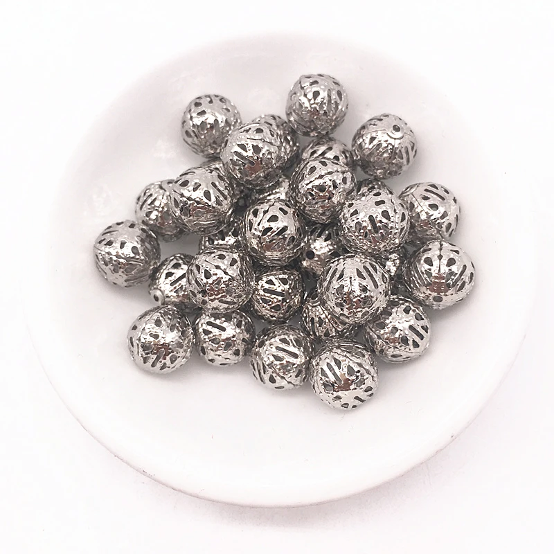 DIY Metal Charm Hollow Flower Ball Loose Spacer Beads Jewelry Findings Making DIY Metal Charm Hollow Flower Ball Loose Spacer Beads Jewelry Findings Making