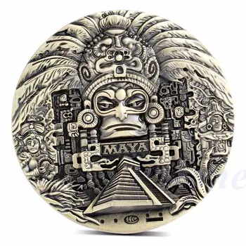 

1x Mayan Aztec Calendar Souvenir Prophecy Commemorative Coin Art Collection Gift for coins