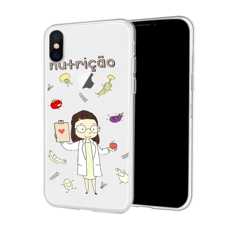 

Patterned Profession Nutritionist Phone Case Coque For iPhone XR 6 6S Plus X 5 SE Plus Clear Phone Cover For iPhone 8 7 Plus