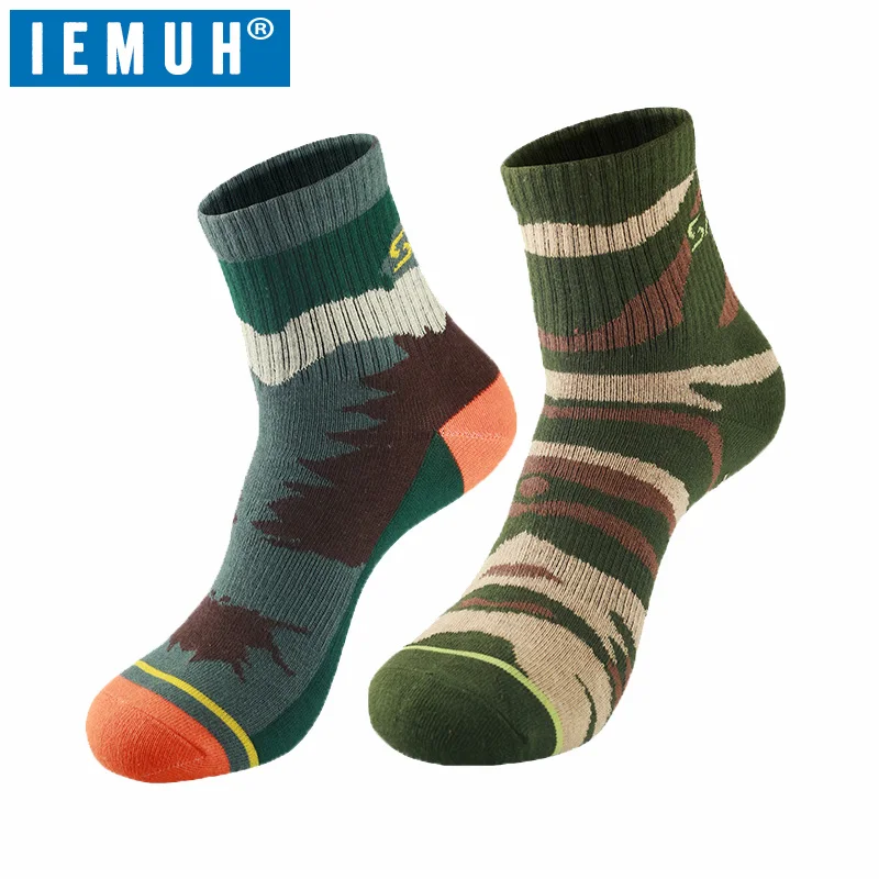 

IEMUH 2 Pair/Lot Coolmax Running Socks Men Outdoor Socks Walking Hiking Socks Professional Sport Socks Camping Climbing Socks