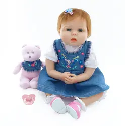 Симпатичные принцесса 22 дюймов детские игрушки куклы 56 см девушка игрушки куклы силиконовые детские куклы reborn реалистичные игрушки куклы