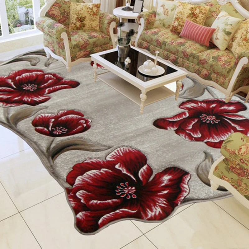 Turkey Imported Nordic Carpets For Living Room 100% Polypropylene Thick Flower Irregular Carpet For Bedroom Coffee Table Rugs