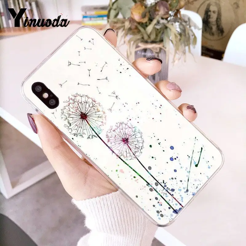 A16 Yinuoda акварельный цветок Одуванчик Лотос Лаванда Coque Shell чехол для телефона для iPhone 8 7 6 6S Plus 5 5S SE XR X XS MAX 10 - Цвет: A16