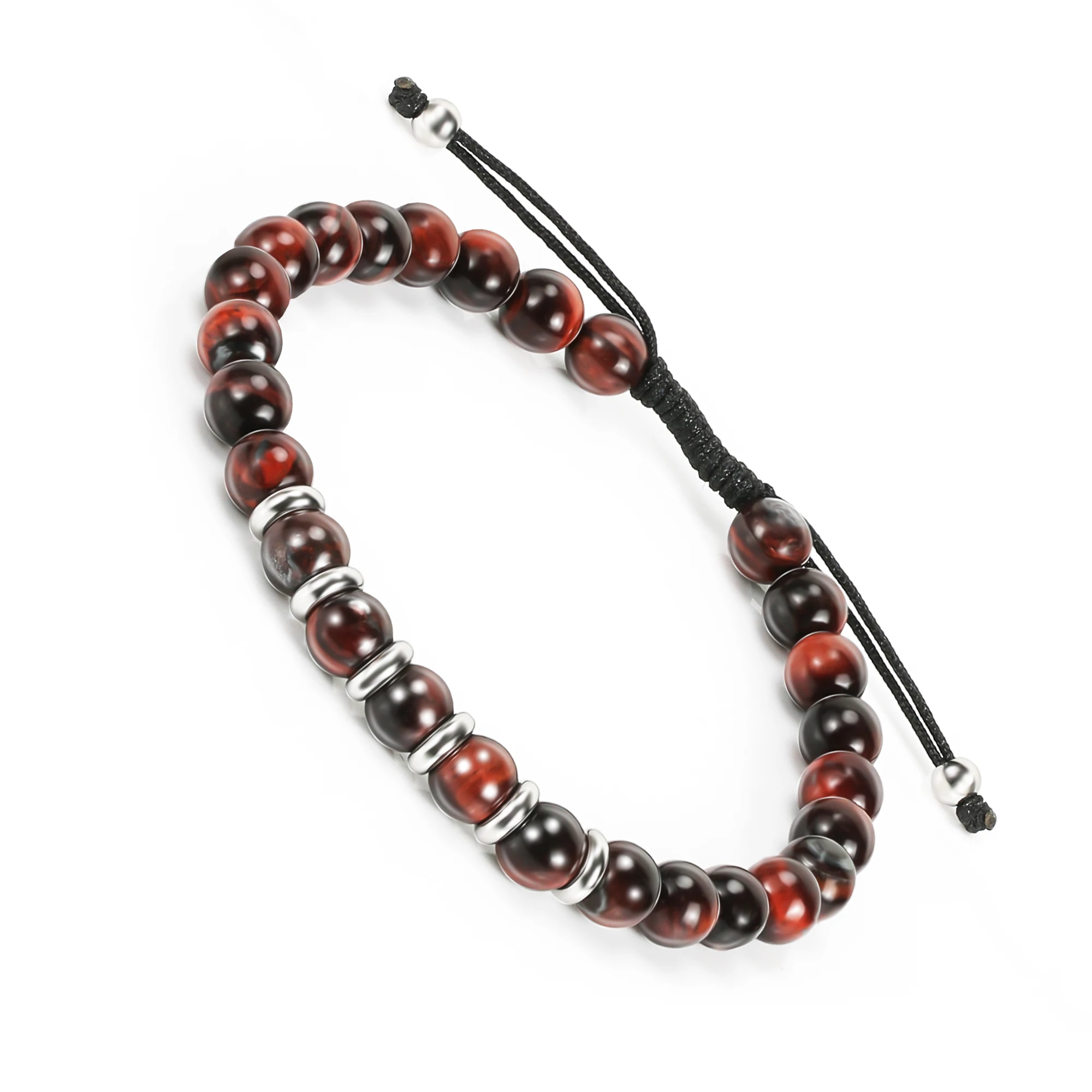 

Tiger Eye Natural Stone Beads Bracelets Charm Round Bangles Elasticity Stretch Rope Mnanen Women Men Custom Fashion Jewelry Gift