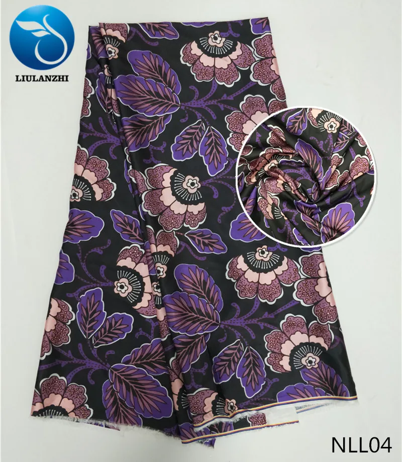 

LIULANZHI Satin fabrics 2018 Latest arrival african satin fabric for sewing dress 5yards satin fabric hot sale NLL01-NLL19