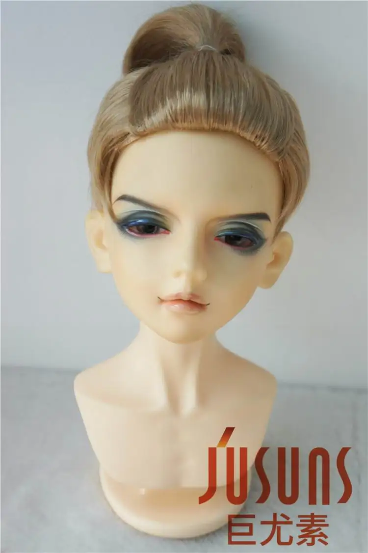 8-9inch Brown 4B JD434 1/4 1/3 модные короткие парики для мальчиков BJD MSD мягкий синтетический мохеровый парик Размер 7-8 дюймов 8-9 дюймов модные аксессуары для волос куклы - Цвет: 8-9inch Brown 4B