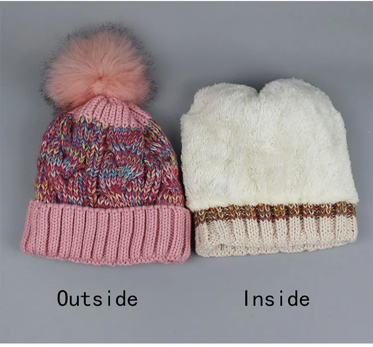 Зимняя модная одежда для девочек Skullies шапочки Шапки для Для женщин Вязание Кепки шапка с помпонами теплые Для женщин Лыжная маска осень