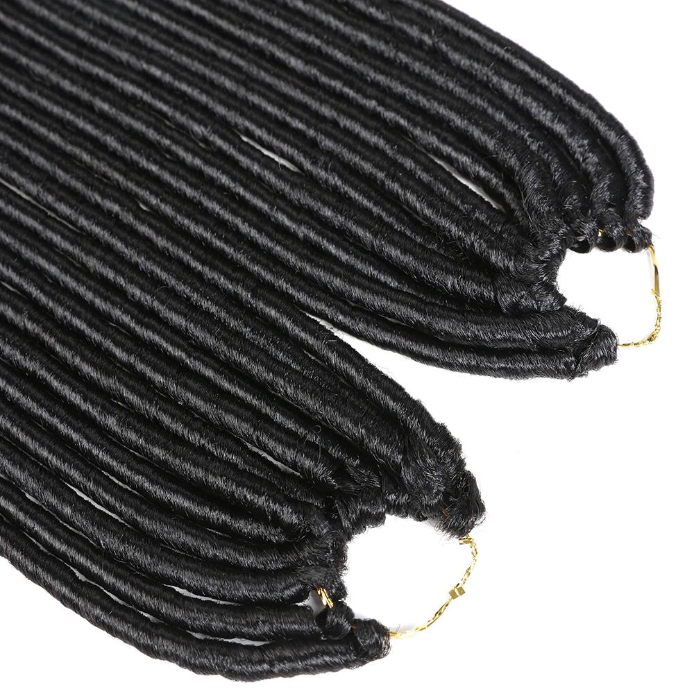 Synthetic Straight Faux Locs Crochet Braids Hair Extensions 14'' Natural Black Purple Red Color X-TRESS Hair Braiding Dreadlocks