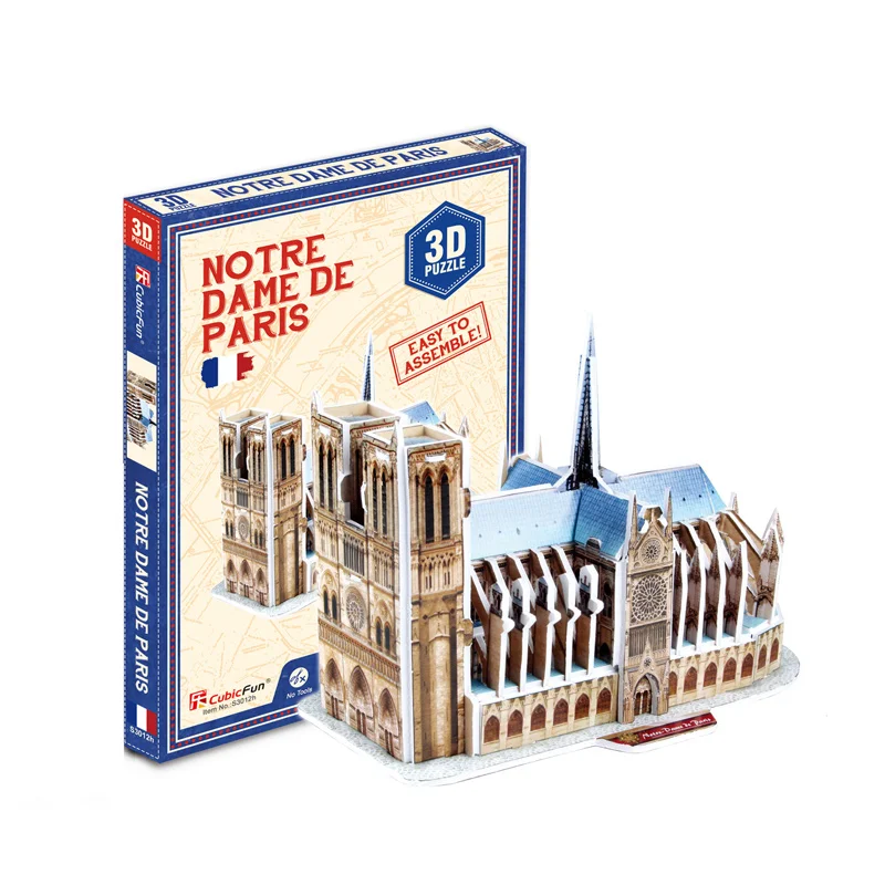 

New Arrival 2019 Notre Dame De Paris 3D puzzle Dropshipping Toys for Children Legoings Famous Building Educational Dimensional