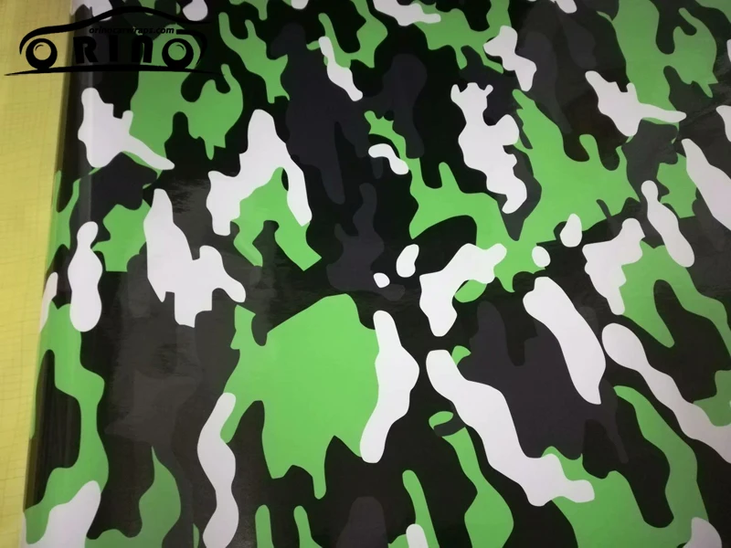Black Green White Camouflage Vinyl Film-2