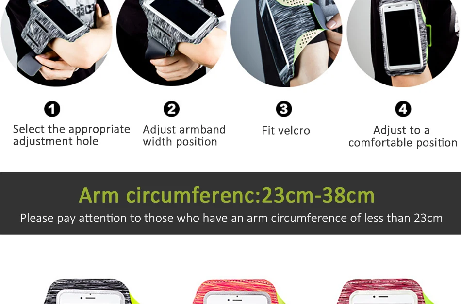 !ACCEZZ Sport Running Armbands Holder 4.75.8 inch For Oneplus 5 iPhone 7 6 8 Plus Xiaomi 6 Phone Pouch Gym Cover Arm Band Cases (5)