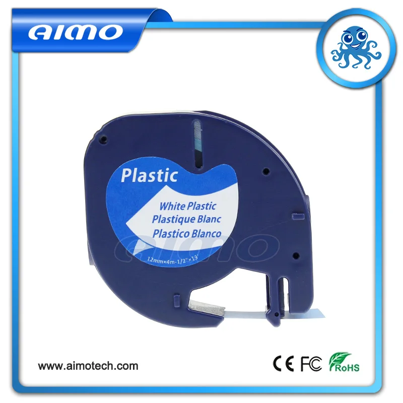 4pcs compatible label tape 12mm black on white letratag 91201 for dymo printer wholesale | Компьютеры и офис