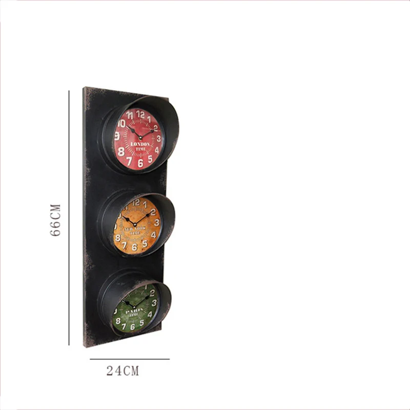 

2019 New Creative Traffic Light Clock Wall Clock Creative Clock European Wall Decoration Clock Bar Crafts Home Crafts Decoration