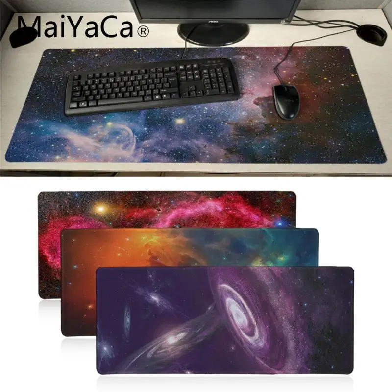 Игровой коврик для мыши Maiyaca с цветным звездным небом Офисная мышь игровой xl