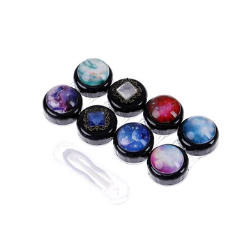 

2styles Dazzle Colour Starry Sky Gem Contact Lens Case With Mirror With Bag 3pcs Tweezers Travel Container Cases Soaking Box