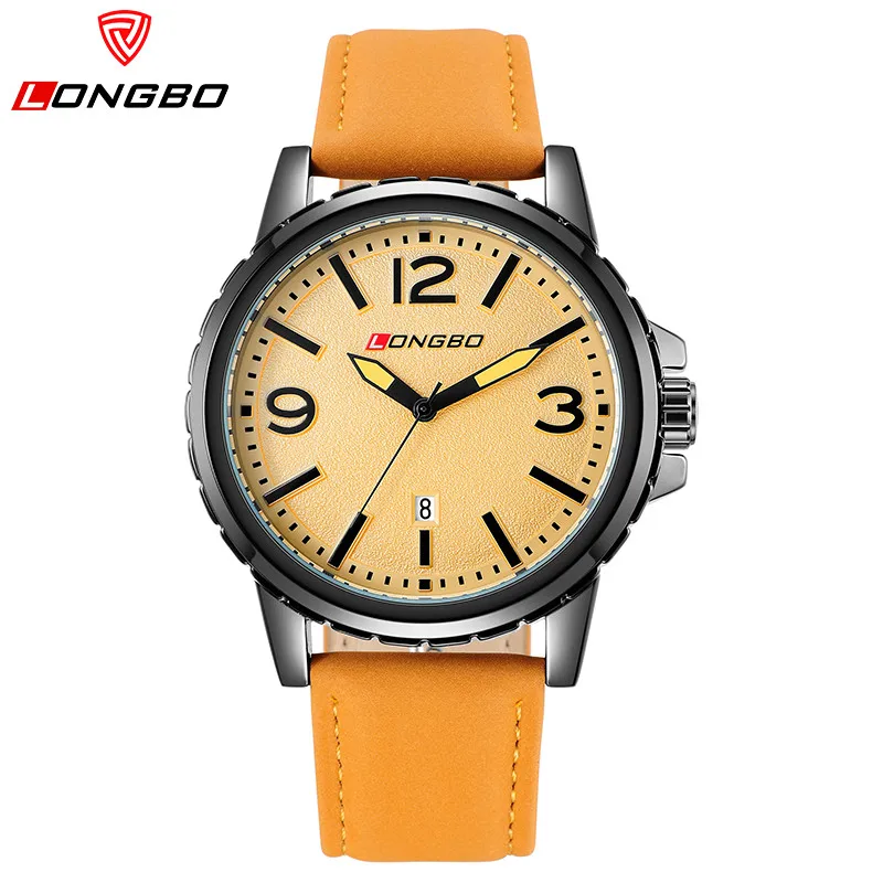 

Relogio Masculino LONGBO Brand Men Sports Watches Men Leather Strap Fashion Casual Quartz-Watch Men Watches Montre Homme 80182G