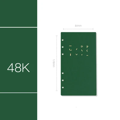 Кожаный переплетный спиральный офисный бизнес-блокнот высокого качества с 6 отверстиями дневник модный планировщик - Цвет: Inner core 48k
