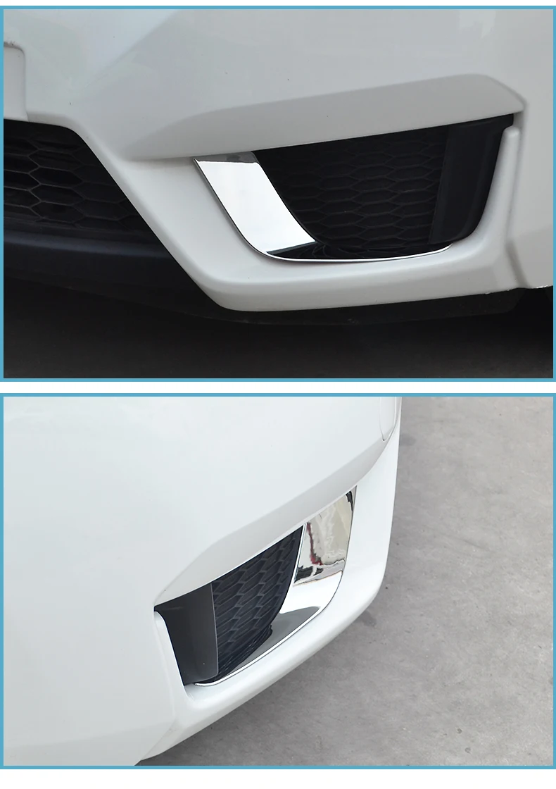 Подходит для Honda Jazz 2014 2015 Автомобильная хромированная головка из АБС передняя
