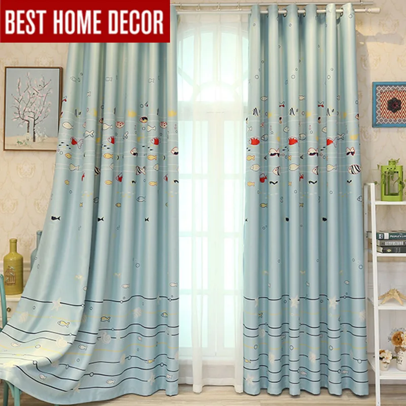 Modern cartoon blackout curtains for kid's room children curtains for
