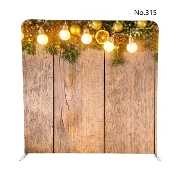 

No.315 Christmas colored lights with fir decoration placed on wood for pillowcase backdrop