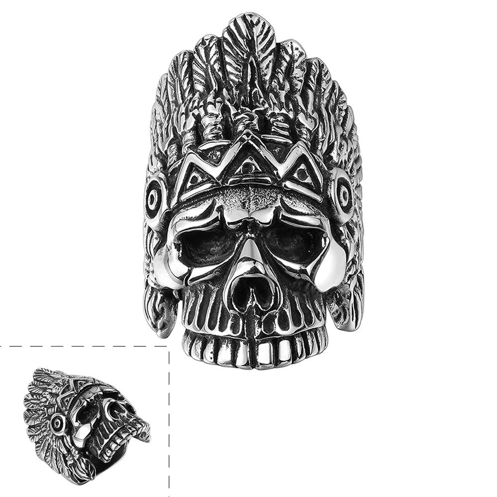 Kepala Kepala Harimau Totem Stainless Steel Misterius Cincin Seks