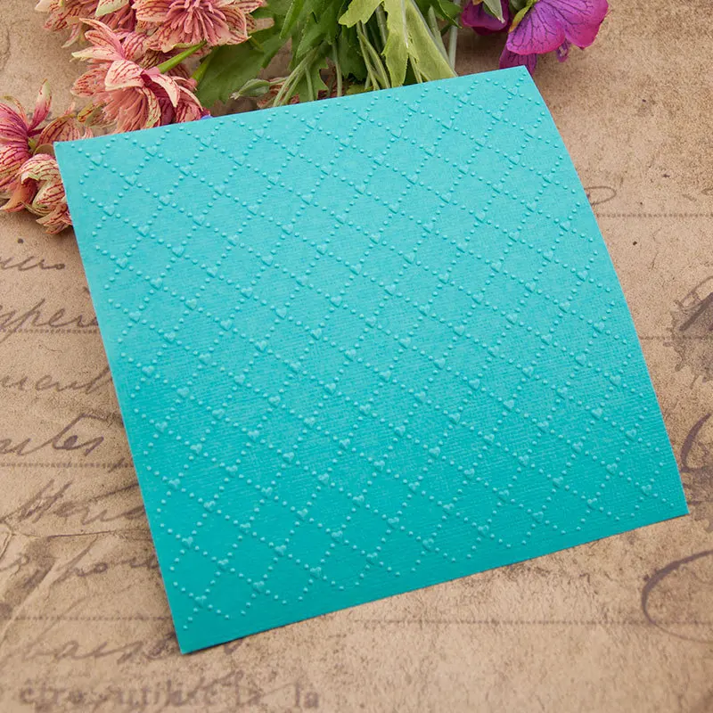 

Plaid hearts Plastic Embossing Folder DIY Craft Template Paper Cards Album Making Tool Embossing Folders