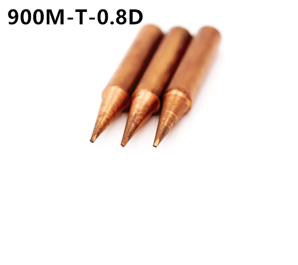 

3piece 900M-T-0.8D Diamagnetic copper soldering iron tip Lead-free Solder tip 933.376.907.913.951,898D,852D+ Soldering Station